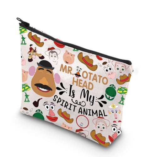 MYSOMY Aardappel Hoofd Make-up Tas Aardappel Hoofd Fans Geschenken Aardappel Hoofd is Mijn Geest Dier Woody en Buzz Cartoon Film Rits Pouch, Aardappel Hoofd