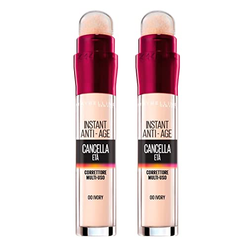 Maybelline New York Correctieroller, 2 stuks, voor ouderen, multifunctionele kleur 00 ivoor, 2 correctierollers