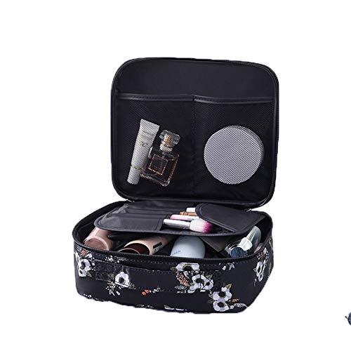 THJ Multifunctionele cosmetische tas cosmetische case, draagbare reiscosmetische tas opbergtas, dameshandtas (E,24 * 18 * 9cm)