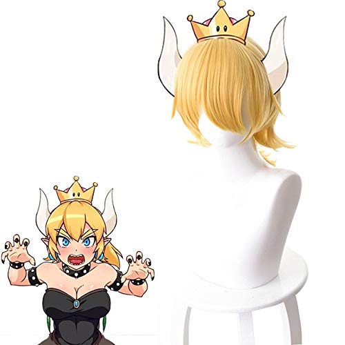 GGOII Super Mario Bros. Bowsette Prinses Bowser Cosplay Pruik Voor Vrouwen Hittebestendige Synthetisch Haar Geel Paars Anime Game Pruik Bowsette