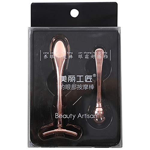 OSALADI 1 Set van Eye Metal Face Massager Roll-on Eye Massage Tool Vermoeidheidsbehandeling Massagebehandelingen Rose Gold