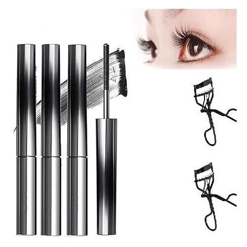 ARZARF Vervaci Iron Rod Mascara, Vervaci Mascara, Metal Rod Mascara, Novafy Iron Wand Mascara, Nour Iron Wand Mascara, 3D Curling Eyelash Iron Strong Mascara Waterproof, (Color : 3pc-a)