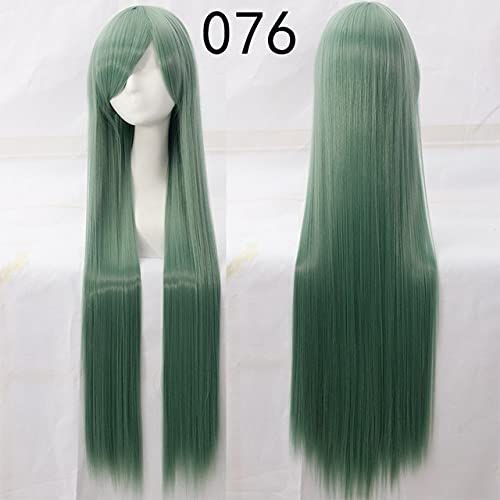 EQWR Wig for 100 CM 39 '' Lange Rechte Pruiken Vrouwen anime cosplay Pruiken in gemeenschappelijk gebruik wit paars oranje roze Haar Cosplay gemeenschappelijke Pruiken + pruiken cap One Size lange Rechte