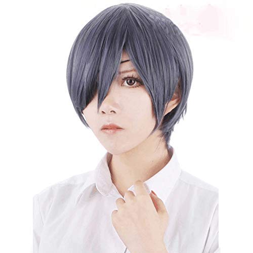 GJBXP Cosplay pruik Black Butler Kuroshitsuji Ciel Phantomhive Grey Blue Black Butler