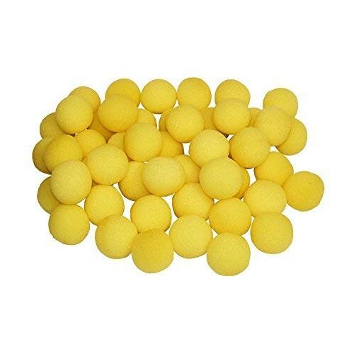 Defgeph 50 stuks set 3,5 cm gele spons zachte bal close-up magische straat klassieke komedie truc rekwisieten (geel, 3,5 cm/1,35 inch)