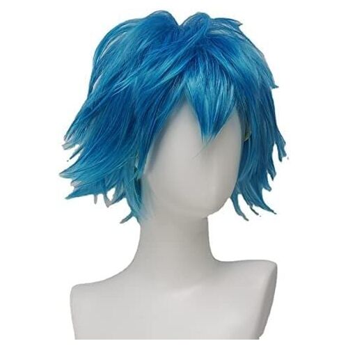 FZYUYU -Wig Anime Cosplay Anime Pruik Heroes College Dead Hand Houten Crane Blue Leaves Short COS Anime Pruik