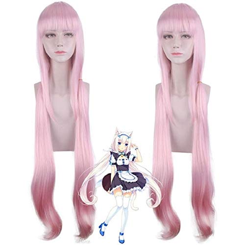 GGOII Anime Vanille Nekopara Cosplay Pruik 100 Cm Roze Hittebestendige Synthetisch Haar Vanille Cosplay Pruiken Nekopara Vanille Pruik 737