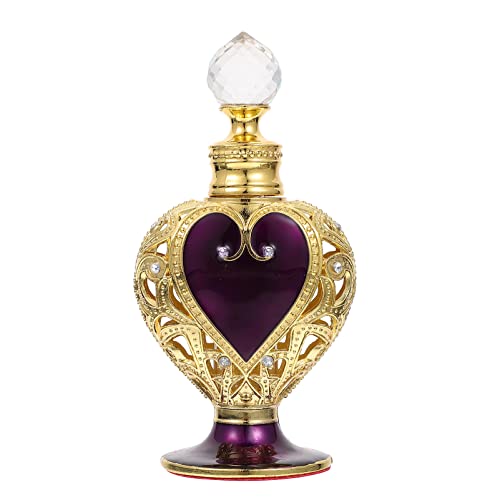 Lurrose Lege parfumflessen Vintage glazen parfumfles Fancy decoratieve kristallen parfumfles etherische oliefles voor thuisreizen, paars 12ml, Paars