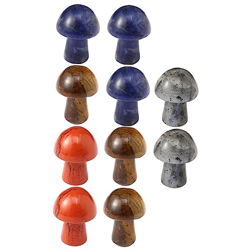 Lurrose 20 Stuks Kristallen Miniatuur Kristallen Paddenstoelen Echte Kristallen Paddenstoelchakra Kristallen Edelsteen Aquarium Natuursteen