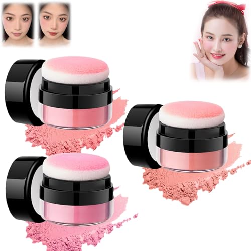 behound Oil Control Air Cushion Blush,Loose Powder Blush Air Cushion Blush,Natural Blusher For Cheeks,Air Cushion Cheek Blush,Highly Pigmented Blush Makeup,Matte Blush Powder (01+02+03)