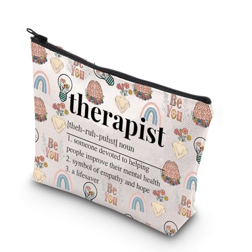 MYSOMY Therapeut Cosmetische Make-up Tas Psycholoog Geschenken Geestelijke Gezondheid Therapeut Geschenken Psychologie Therapeut Rits Tas, therapeut