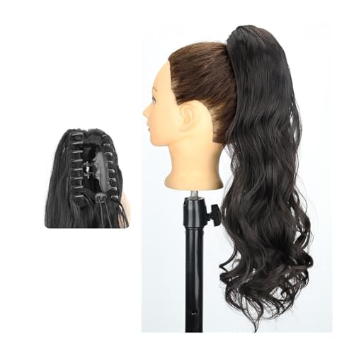 HEXEH Uitbreiding paardenstaart Pony Tail Hair Extension, 24" lange golvende paardenstaart extensies klauw clip in paardenstaart natuurlijke Wave paardenstaart synthetische haarstukken for vrouwen Paardenst