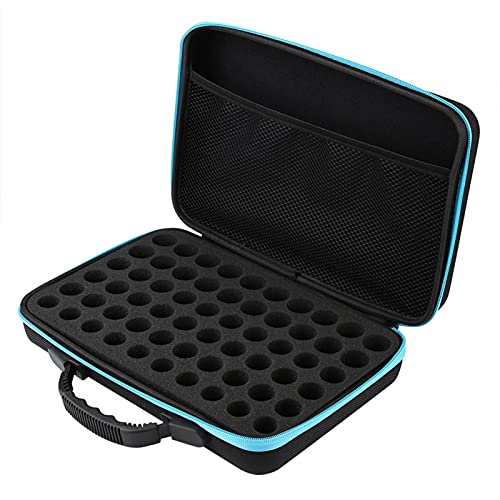 Kuuleyn Etherische Oliën Cases, 5ml, 10ml, 15ml Etherische Olie Draagtas Houdt 60 Flessen Hard Shell Etherische Olie Tas voor Reizen(blauw)