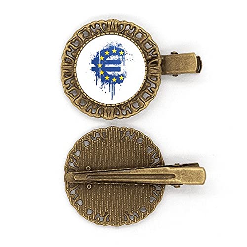 OFFbb-USA Europese Unie Monetaire Eenwording Symbool Haarspeld Hoofdtooi Broche Haar Clip Barrette