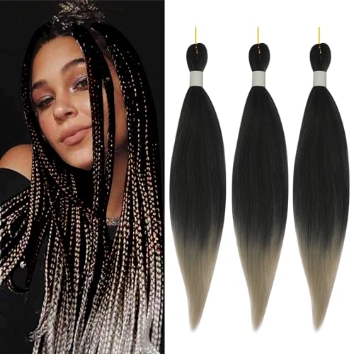 Dentyhead Haarextensies, jumbo vlechten, kunsthaar, kanekalon haarvlechten, extensies, 3 stuks, 61 cm, ombre gevlochten haar voor crochet twist gevlochten haar, 100 g