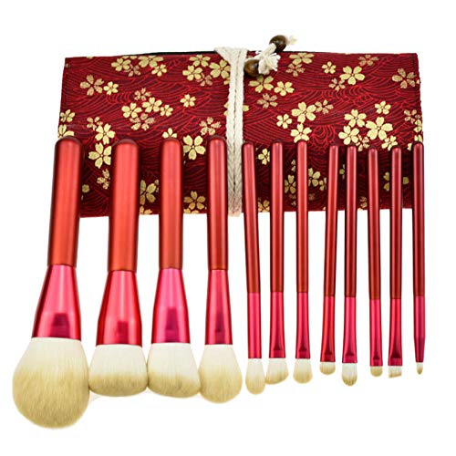 KDBHM Make-up Borstel Nieuwe 12 Chinese rode cosmetische borstel Dierenhaar Cosmetische Pen Cosmetische Tool Chinese Wind Cosmetische Borstel Pack 2