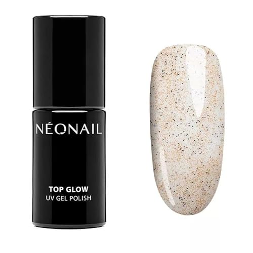 NÉONAIL NEONAIL UV-nagellak, Top Coat Gel UV Top Glow Gold Sand 7,2 ml Neonail toplak voor nagels, uv-lak, gel, nagels, nageldesign