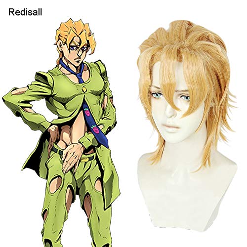 GJBXP Pannacotta Fugo-pruik JoJo's Bizarre avontuur Cosplay Rollenspel Blond volwassen synthetisch haar