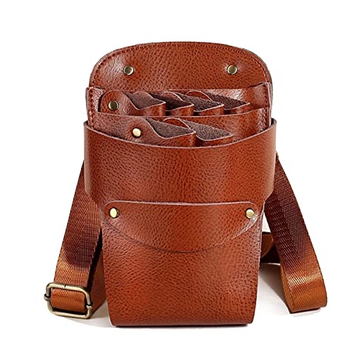 YYUFTTG Kapperstas Schaar Pouch Holster met Riem voor Kappers Salon Kapper Kapper Schaar Shear Case Bag (Color : Brown)