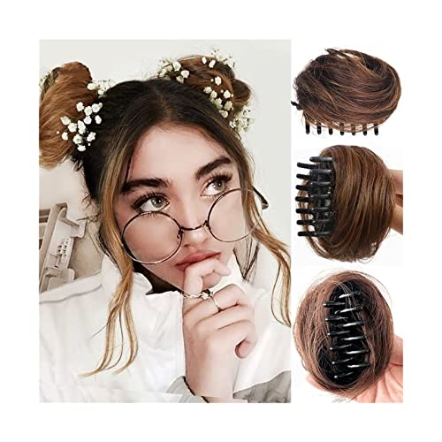 Cenz-888 Haarknotje 1 STKS Haarstukjes Opgestoken Ballet Broodje for Vrouwen Grils Claw Clip in Haar Broodje Rommelig Nep Haar Broodjes Extensions Clip in Donut Chignon Synthetisch Broodje Haarbroodjes voor da