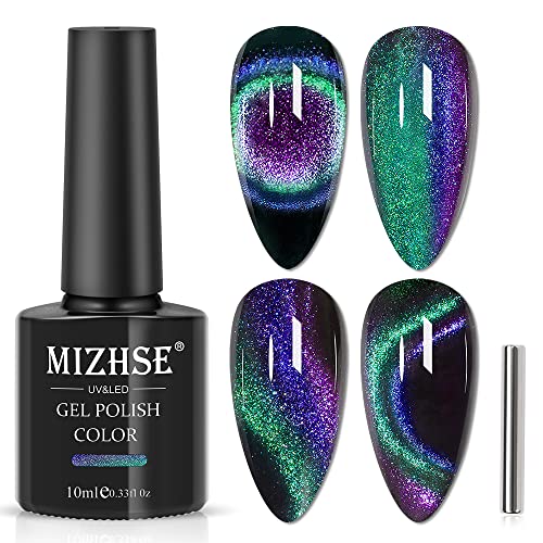 MIZHSE 9D Kat oog Gel Nagellak Gel Ongles Zelf Set Glitter Gel Nagels Manicure 10 ml * 1 met Losweken Magneet UV Nagellak voor Thuis DIY Manicure Nail Studio