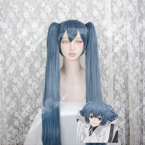 XINYIYI Anime Tokyo Ghoul Saiko Yonebayashi Cosplay Wigs 100cm Long Dusty Blue Heat Resistant Synthetic Hair Wig + Wig Cap