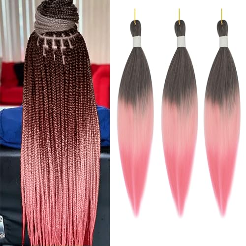 Dentyhead Haarextensies, jumbo vlechten, kunsthaar, kanekalon haarvlechten, extensies, 3 stuks, 61 cm, ombre gevlochten haar voor crochet twist gevlochten haar, 100 g