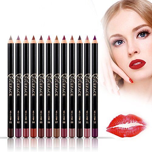 Brrnoo 12 stks/set matte lippenstift potloden, waterdichte lippen langdurige potlood lippen cosmetische make-up pen