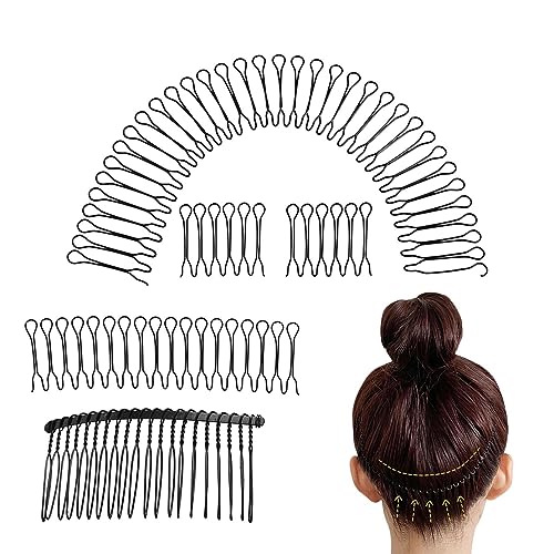 NGUMMS Draadkammen,U-pin rekbare haarzijkammen Decoratieve Hair Updo Styling Tool, Haarkammen voor Vrouwen Accessoires, Bangs Holder Hair Updo Styling Tool