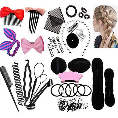 liuer Haarkapselset, haaraccessoires, styling-set, haarstyling-accessoires, set haarstyling-gereedschap, voor meisjes en vrouwen, haarclips voor doe-het-zelf (26 stuks)