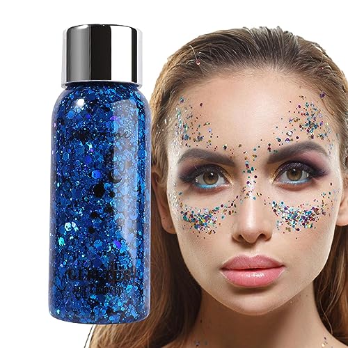 SKUDA Vloeibare Glitter Oogschaduw, Body Glitter Gel Face Glitter voor lichaam, gezicht, ogen, haar, nagels, Sneldrogende pailletten Glitter schmink, dikke glitter voor oogliphaar, sprankelende