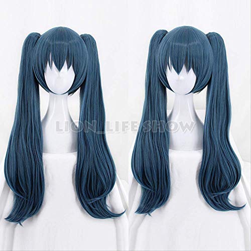 XINYIYI Anime Tokyo Ghoul :re Yonebayashi Saiko Blue Gray Mix Cosplay Wig +Two Ponytails