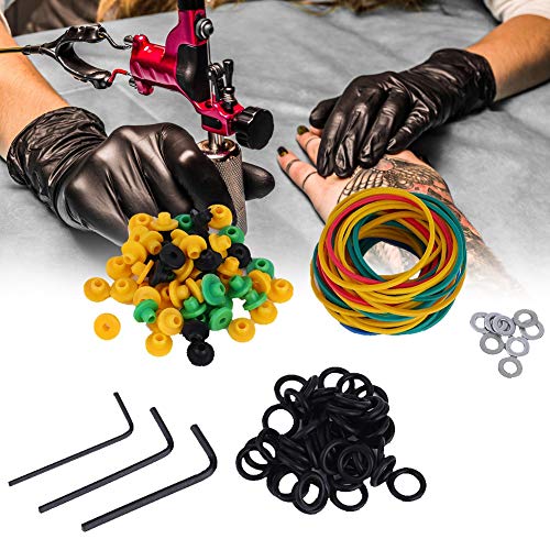 ZJchao Accessoires voor tatoeages, accessoires voor tattoo-machines, elastische banden voor tattoo-machines, reserveonderdelen voor tattoo-machines, reserve-accessoires voor tattoo-kussenaccessoiresets