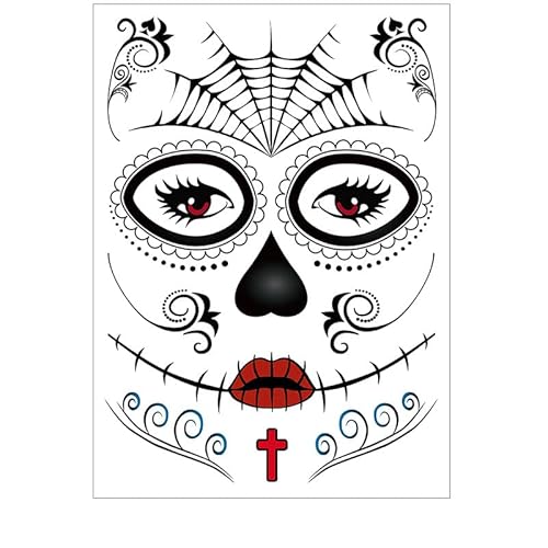 MYAMIA Tatoeagestickers Gezichtsstickers Tatoeagestickers Halloween Gezichtsstickers Tatoeagestickers Grappige Tatoeages-2Pcs Ss-007