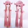 GJBXP The Future Diary cosplay pruik Yuno Gasai 100cm lang roze rechte Anime Cosplay pruik Mirai Nikki synthetisch haar pruiken en pruik cap One Size Mirai Nikki pruik