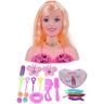 Geenber Meisjes doen alsof spelen make-up pop speelgoed set half lichaam make-up lange kapsel pop mannequin hoofd doen alsof spelen cadeau speelgoed voor kinderen