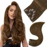 Easyouth Clip Haar Echt Mensenhaar Kleur Donkerbruin 7 Stuks 16 inch/80g Remy Mensenhaar Dikke Verlenging Haarclips Remy Mensenhaar