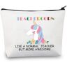 BNQL Leraarcorn Eenhoorn Leraar Cadeau Leraar Cosmetische Make-up Tas Leraar Waardering Geschenken Grappige Leraar Eenhoorn Make-up Tas, Teachercorn Eenhoorn Make-up Tas, Modieus