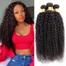 TOOCCI 3 Braziliaanse haarextensies, gekruld, Braziliaans haar, in set, Braziliaans haar, Kinky Curly, pruik, Braziliaans weefsel, set met sluiting, 25,4 cm (10 inch)