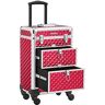 SONGMICS Trolley Cosmetische Hoes, Aluminium make-uphoes, schoonheidskoffer, rood JHZ08RD