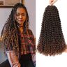 Blissource Passie Twist Haar 18 inch 7 Stuks Passie Twist Vlechten Haar Water Wave Haar voor Passie Twist Gehaakte Vlechten Gehaakte hair Extensions (45.72cm,T30)