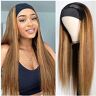 Graywlof Pruik Voor Vrouwen, 100% Menselijke Natuurlijke Lijmloze Haar Bot Steil Haar Hoogtepunt Hoofdband Pruik Blond Bruin Recht Menselijk Haar Voor Afrikaanse Zwarte Amerikaanse (Size:14 inch,Color:Markeer)