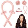 ETRSAIRL Heatless Curling Rod hoofdband, zijdeachtige, hitteloze haarkrultang met haarspeld, geen hittegolf stylinggereedschap voor lang medium haar (roze)