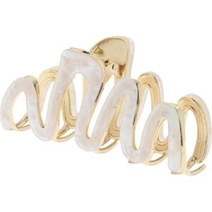 Zenner Haarclip Marmer Off White Met Goud Zigzag Klauwclip Met Sterke Grip Voor Dik En Fijn Haar Haaraccessoire Zenner Haarclip Marmer Off White Met Goud Zigzag Klauwclip Met Sterke Grip Voor Dik En Fijn Haar Haaraccessoire