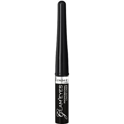Rimmel - Glam'eyes Professional Liquid Eye Liner - Zwart - Glamour - Eyeliner Rimmel - Glam'eyes Professional Liquid Eye Liner - Zwart - Glamour - Eyeliner