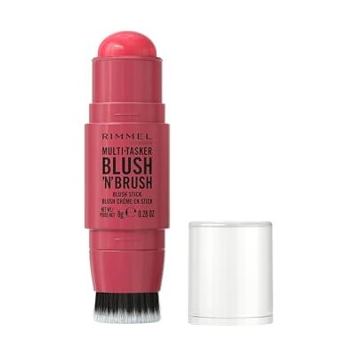 Rimmel London Multi-Tasker Blush'N'Brush Stick, Cherry on Point, opbouwbare kleur, waterbestendig, ingebouwd kwastje, makkelijk aan te brengen, glijdende textuur, 8 g Rimmel London Multi-Tasker Blush'N'Brush Stick, Cherry on Point, opbouwbare kleur, waterbestendig, ingebouwd kwastje, makkelijk aan te brengen, glijdende textuur, 8 g