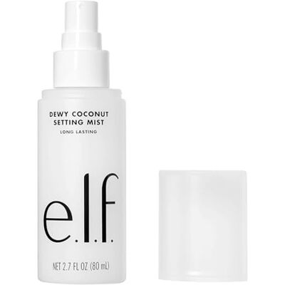 e.l.f. Dewy Coconut Setting Mist, make-up setting spray voor het hydrateren en verzorgen van je huid, verrijkt met groene thee, veganistisch en dierproefvrij, 80 ml e.l.f. Dewy Coconut Setting Mist, make-up setting spray voor het hydrateren en verzorgen van je huid, verrijkt met groene thee, veganistisch en dierproefvrij, 80 ml