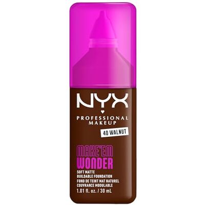 NYX PROFESSIONAL MAKEUP NYX Professional Make Up Make 'EM Wonder Foundation Zachte matte finish Met huidverzorgende vitamine C en hyaluronzuur Walnut NYX PROFESSIONAL MAKEUP NYX Professional Make Up Make 'EM Wonder Foundation Zachte matte finish Met huidverzorgende vitamine C en hyaluronzuur Walnut
