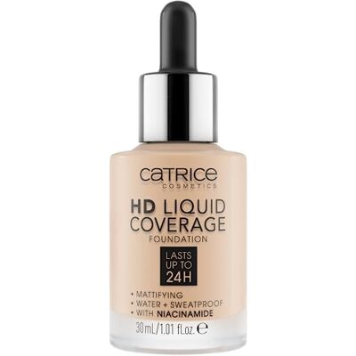 Catrice Cosmetics Catrice Foundation HD Liquid Coverage Foundation 010 Lichtbeige foundation, hoge dekking, zonder maskereffect, langdurig, matterend Catrice Cosmetics Catrice Foundation HD Liquid Coverage Foundation 010 Lichtbeige foundation, hoge dekking, zonder maskereffect, langdurig, matterend