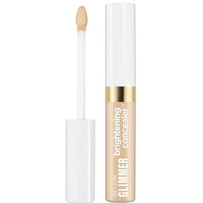 REVLON Glimmer Brightening Concealer, Illuminating Concealer, Lichtdekking, Vitamine C, Cafeïne & Stevioside, Transfer-vrij, 24 uur per dag, 125,9 ml REVLON Glimmer Brightening Concealer, Illuminating Concealer, Lichtdekking, Vitamine C, Cafeïne & Stevioside, Transfer-vrij, 24 uur per dag, 125,9 ml